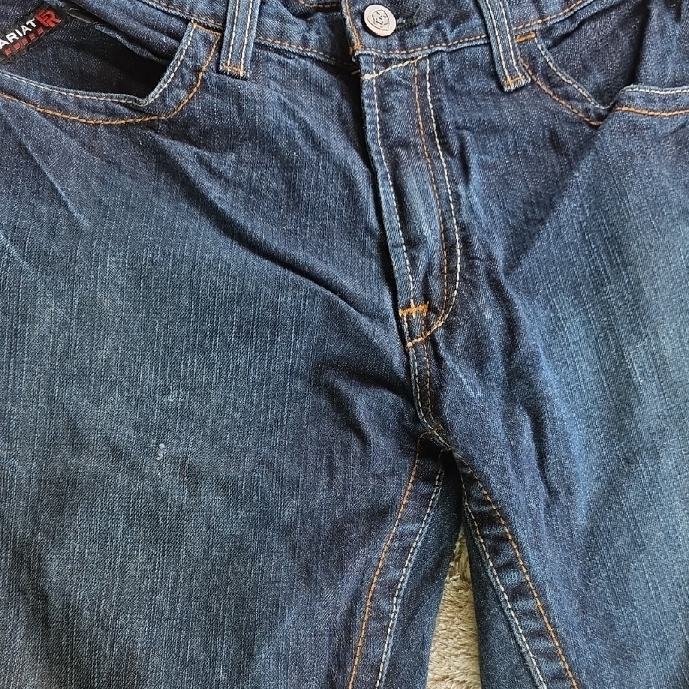 Ariat Men’s Relaxed Boot Dark Blue Denim Jeans - Picture 11 of 16